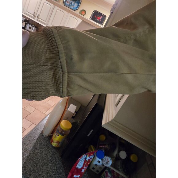 Southpole Thick Coat Adj Hood Lined Elbows Pockets SZ S Khaki Brown Zip & Button - Picture 10 of 14